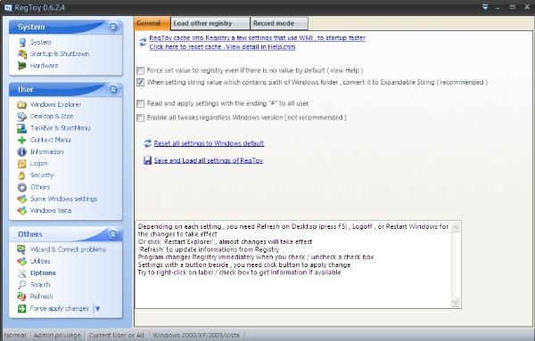 Sample Options Page
